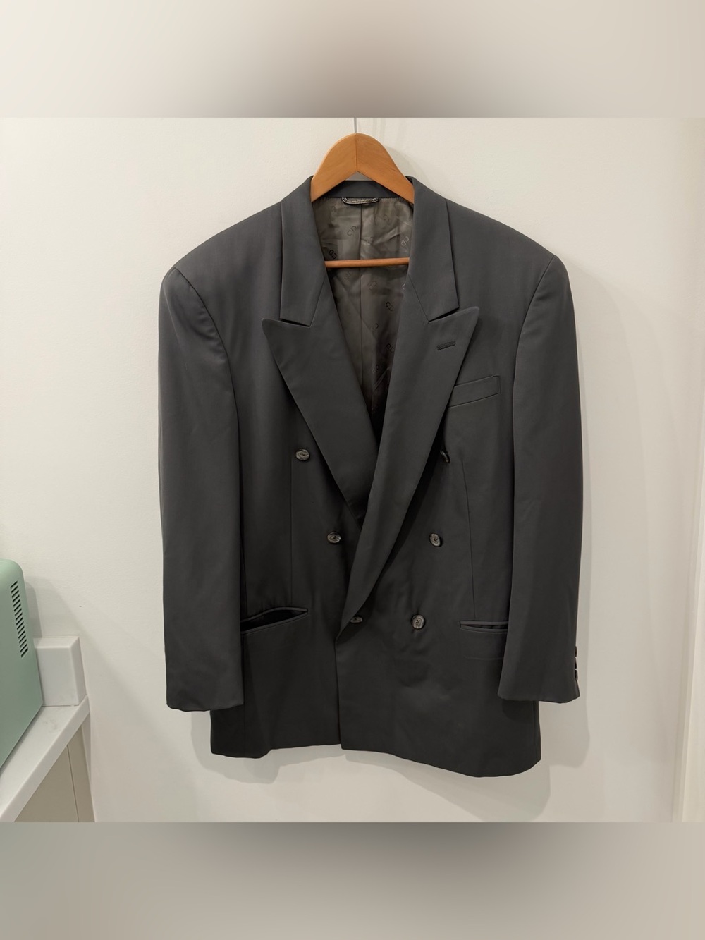 Christian Dior Men’s Double Breasted Grey Blazer Suit Jacket Sports Coat, 42R